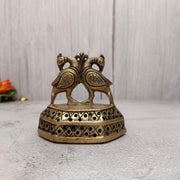 onesilver.in idols Brass Double Peacock Idol