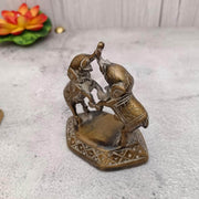 onesilver.in idols Copper Brass Couple Elephants Idol