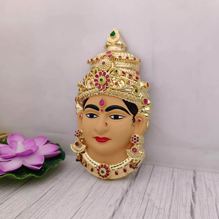 onesilver.in lakshmi face GS Gold Ruby Green Lakshmi Face 2