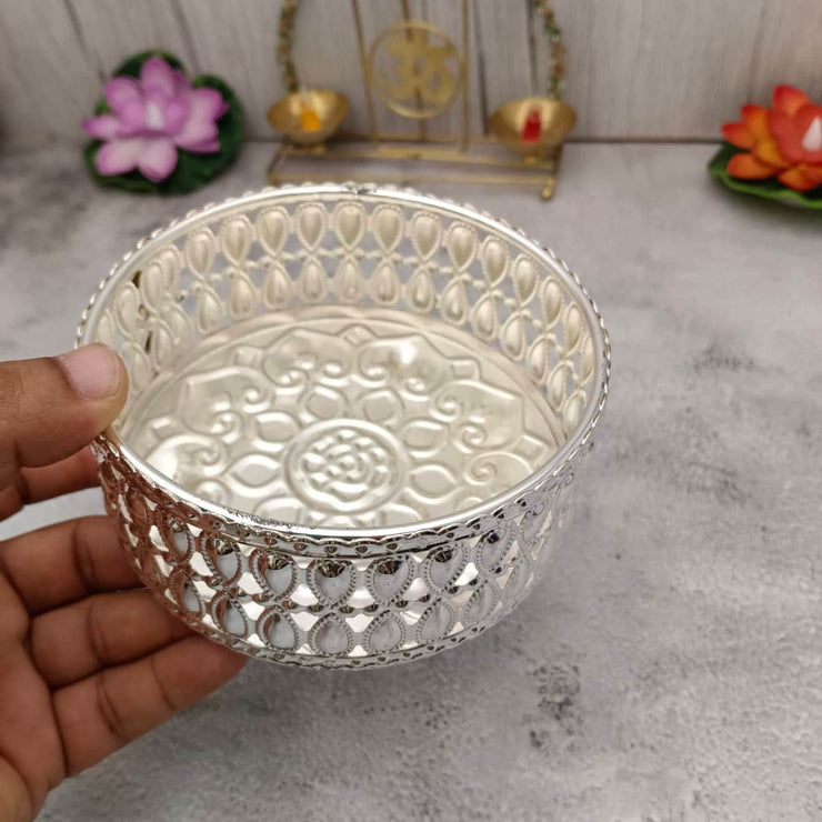 onesilver.in Pooja Basket Gs Butta Round Tray 6212 Gs Butta Round Tray 6212