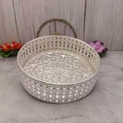 onesilver.in Pooja Basket Gs Butta Round Tray 6213 Gs Butta Round Tray 6213