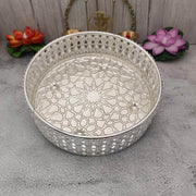 onesilver.in Pooja Basket Gs Butta Round Tray 6213 Gs Butta Round Tray 6213