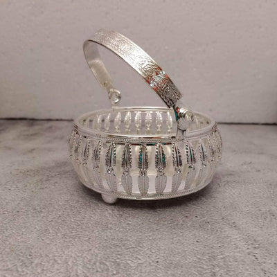 onesilver.in Pooja Basket Gs Floral Basket Round Tray 5417 Gs Floral Basket Round Tray 5417