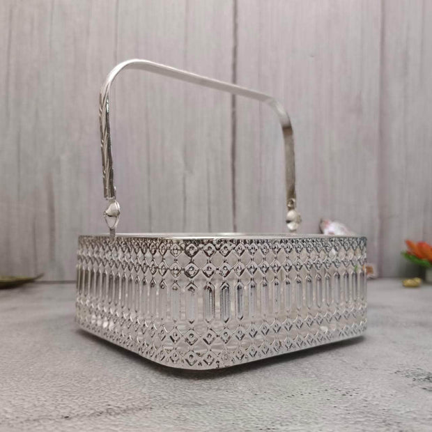 onesilver.in Pooja Basket Gs Floral Basket Square Gs Floral Basket Square