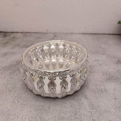 onesilver.in Pooja Basket Gs Floral Round Tray 5414 Gs Floral Round Tray 5414