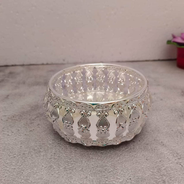 onesilver.in Pooja Basket Gs Floral Round Tray 5414 Gs Floral Round Tray 5414