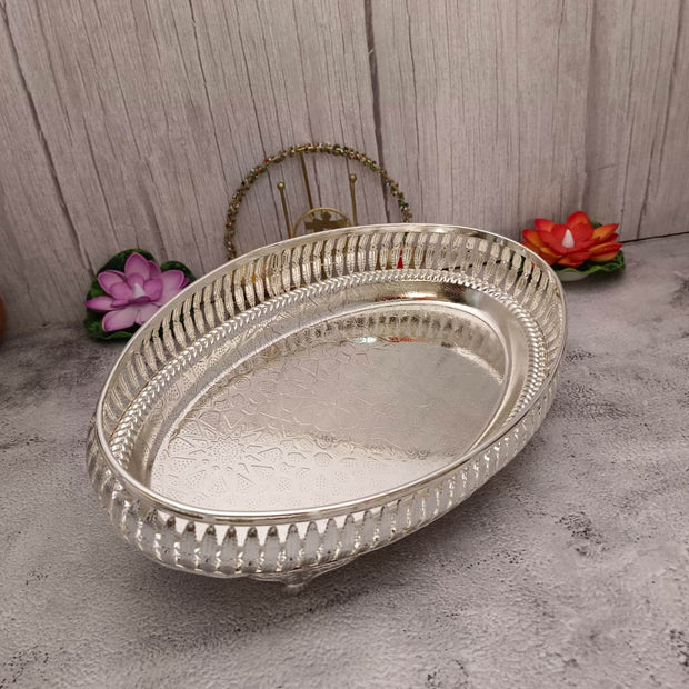 onesilver.in Pooja Basket Gs Oval Tray 7189 Gs Oval Tray 7189