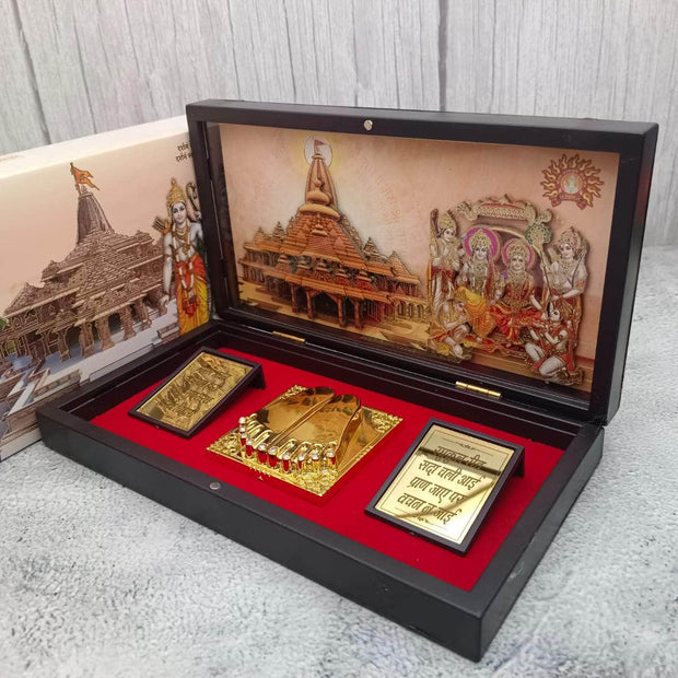 onesilver.in Rama Parivar - Ayodhya Temple - Rama Padam Ayodhya Ram Gift Box 8x4