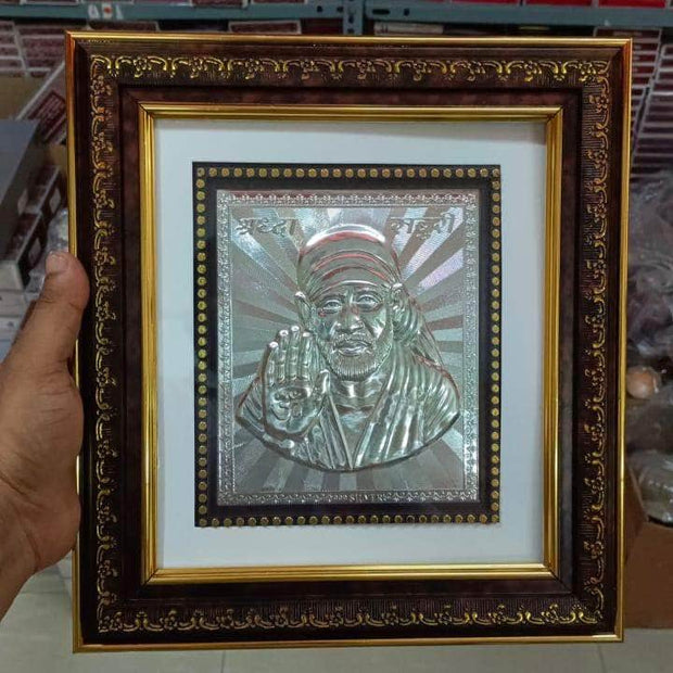 onesilver.in silver 11" inches 999 Silver Saibaba Frame 999 Silver Saibaba Frame