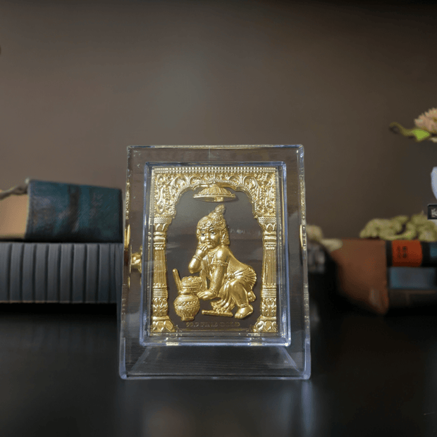 onesilver.in silver 99.9 gold 3D Laddu Gopal Frame 5"