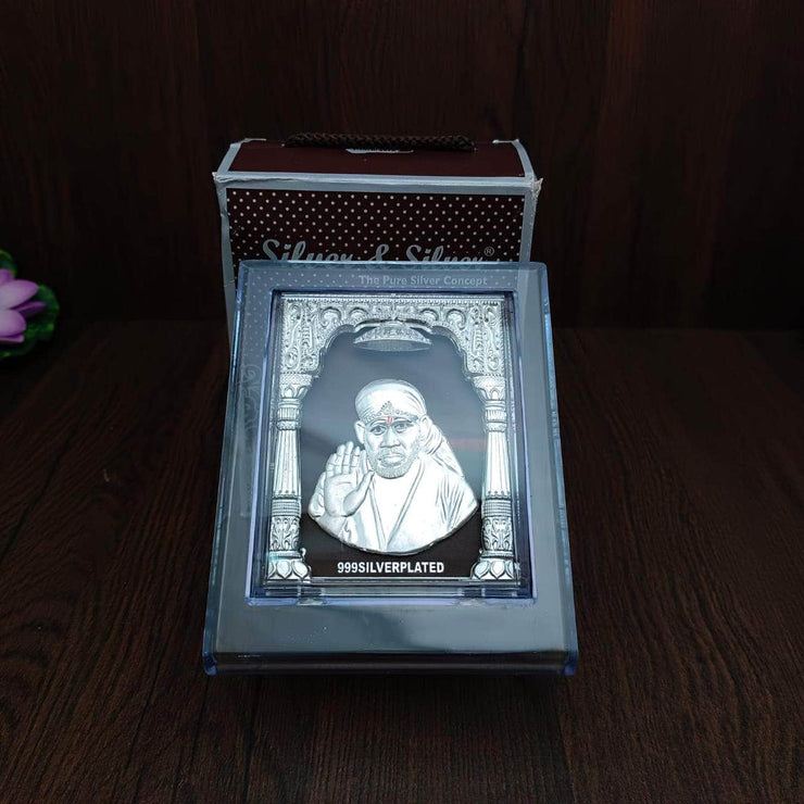 onesilver.in silver 999 Silver 3D sai baba Frame 5"