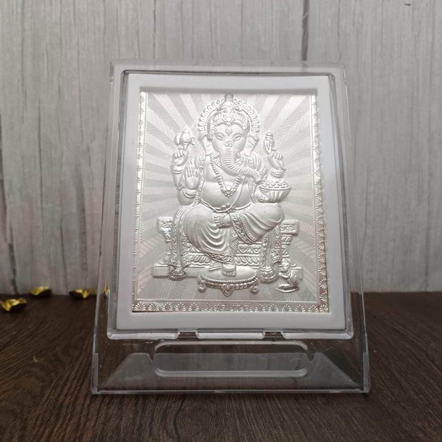 onesilver.in silver 999 Silver Ganesha Stand 6.5"