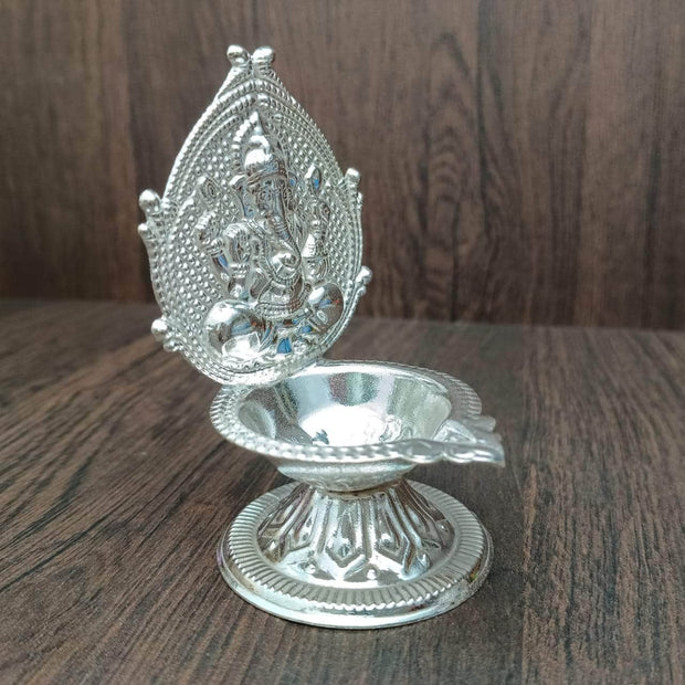 onesilver.in Silver Diya GS Ganesha Tube Diya