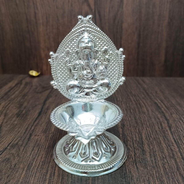 onesilver.in Silver Diya GS GaneshaTube Diya