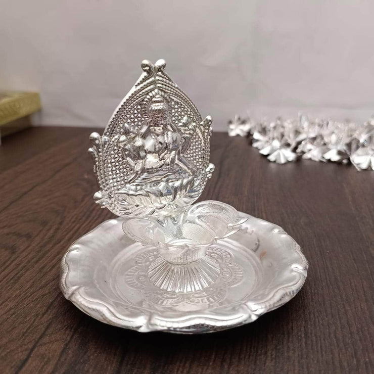 onesilver.in Silver Diya GS kamakshi Kamal Round Diya