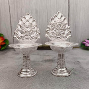 onesilver.in Silver Diya Leaf Ganesh Lakshmi Tube Diya Leaf Ganesh Lakshmi Tube Diya