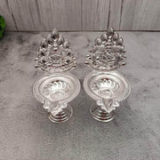 onesilver.in Silver Diya Leaf Ganesh Lakshmi Tube Diya Leaf Ganesh Lakshmi Tube Diya