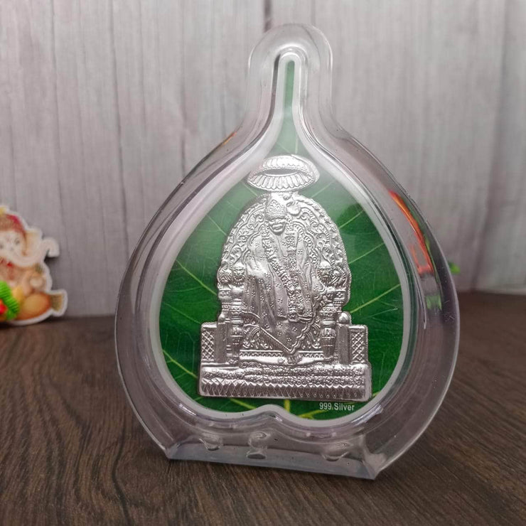 onesilver.in silver Sai Baba 999 Silver Leaf Stand (Multi)