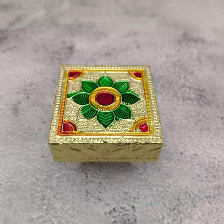 onesilver.in wooden peetha Gold Leaf Peetha 2" x 2" Gold Leaf Peetha 2" x 2"