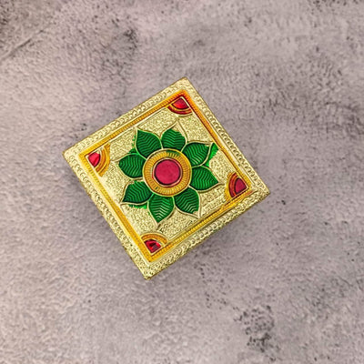 onesilver.in wooden peetha Gold Leaf Peetha 2" x 2" Gold Leaf Peetha 2" x 2"