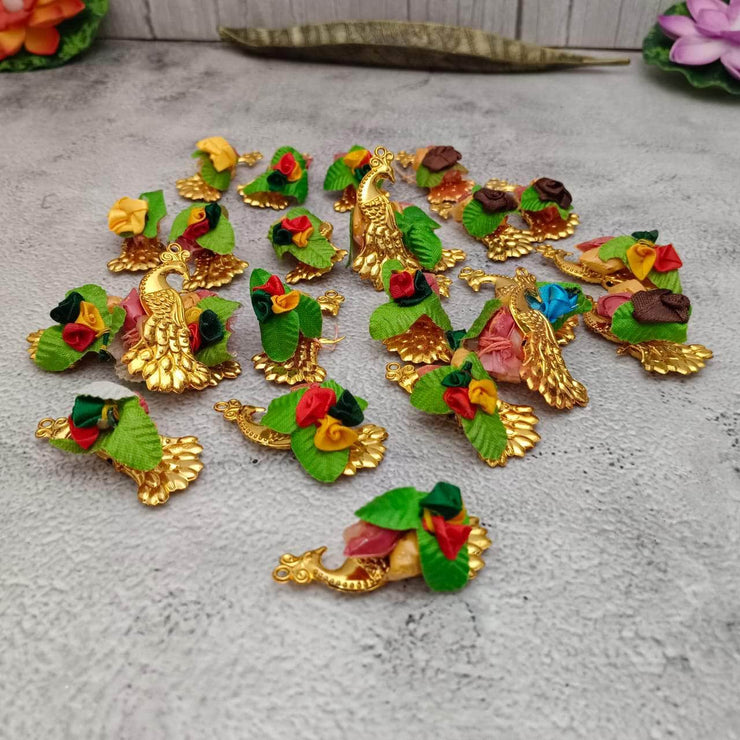 onesilver kumkum packets Peacock Haldi Kumkum 24pcs Set Peacock Haldi Kumkum 24pcs Set