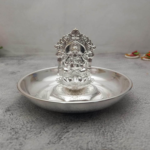 onesilver panchapatra GS Ganesha Deepa With Plate