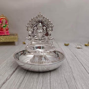 onesilver panchapatra GS kamakshi Diya With Plate 4"