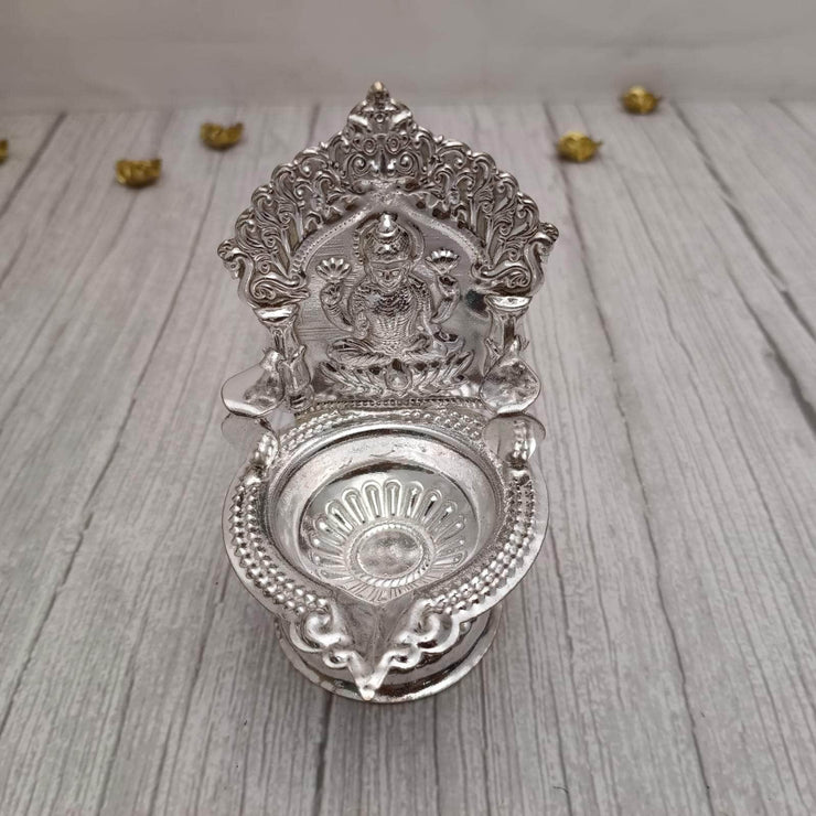 onesilver panchapatra GS kamakshi Diya With Plate 4"