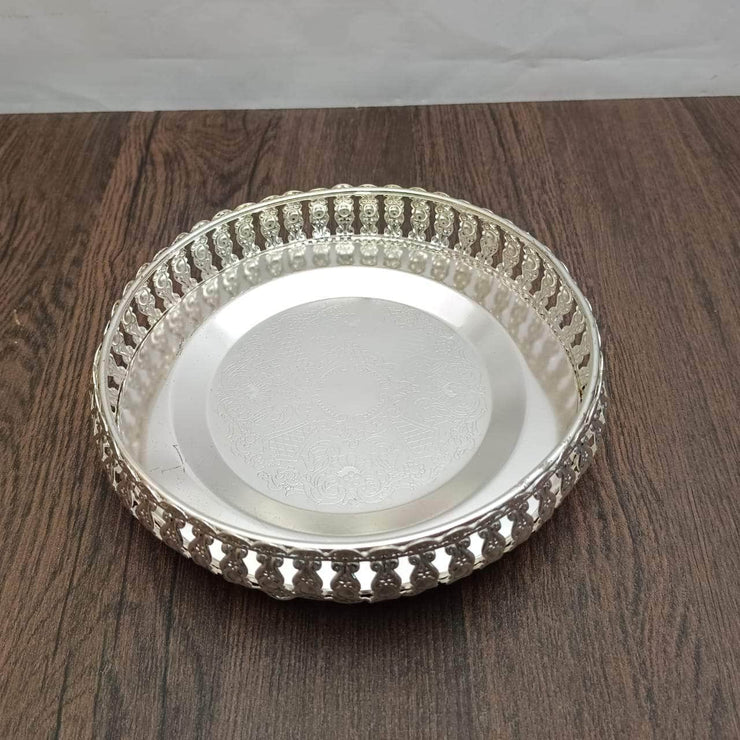 onesilver Pooja Tray GS Pooja Round Tray GtA13