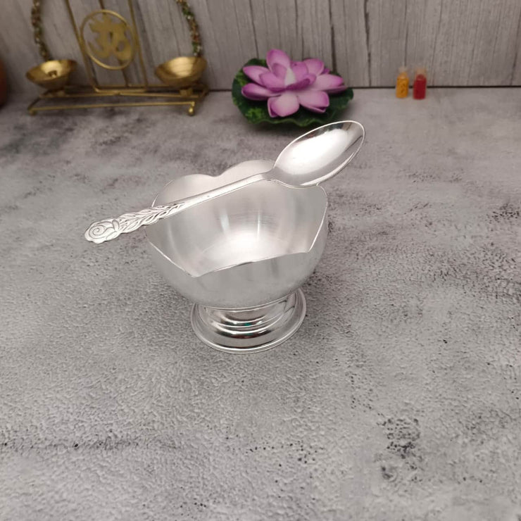 onesilver white metal Gs Flower Bowl Spoon 1Pc Gs Flower Bowl Spoon 1Pc