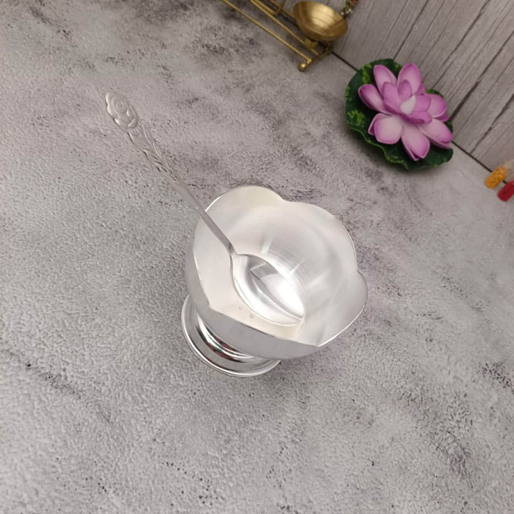 onesilver white metal Gs Flower Bowl Spoon 1Pc Gs Flower Bowl Spoon 1Pc