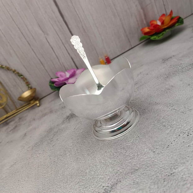 onesilver white metal Gs Flower Bowl Spoon 1Pc Gs Flower Bowl Spoon 1Pc