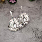 onesilver white metal Gs Twin Bowls Spoon Set Gs Twin Bowls Spoon Set