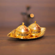 onesilver Agarbatti stand Brass kumkum set