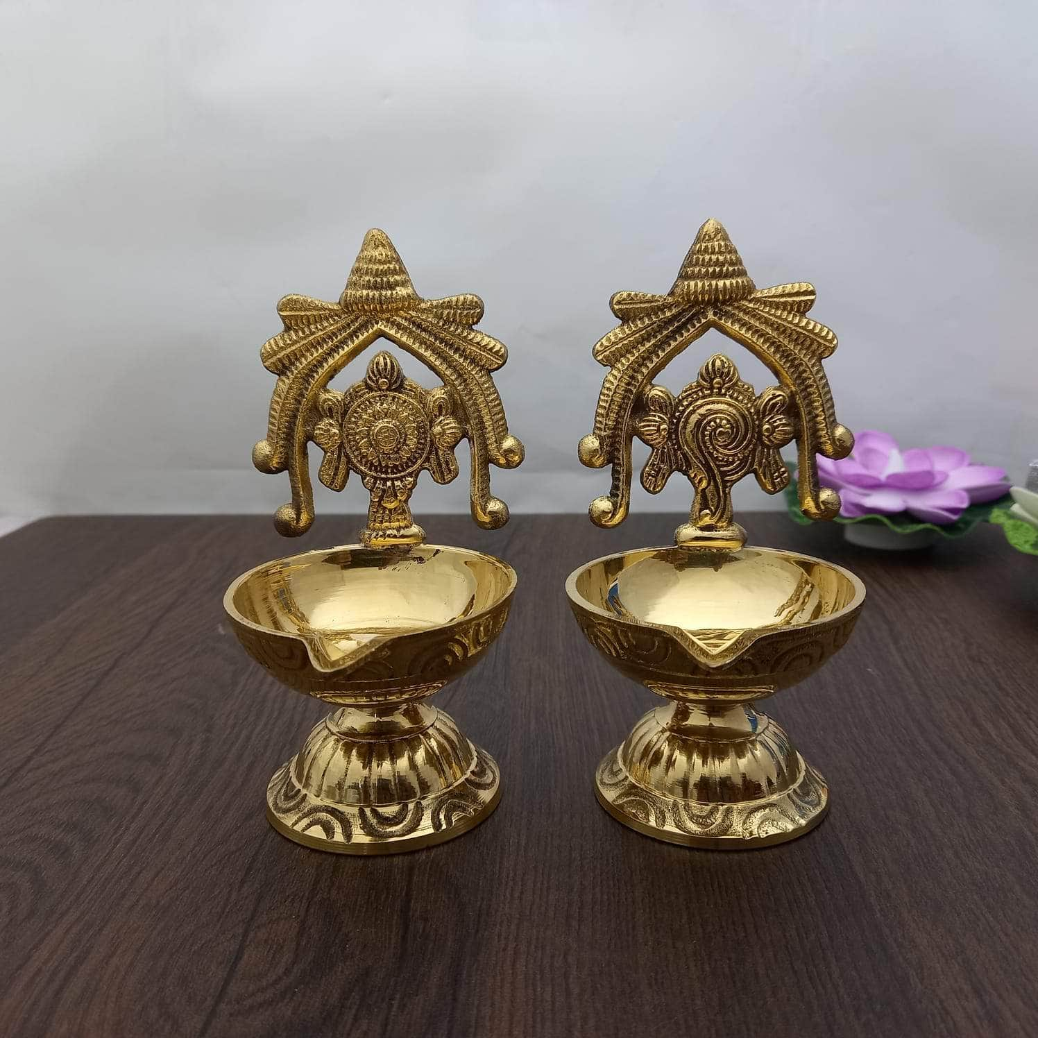 Brass store diya design