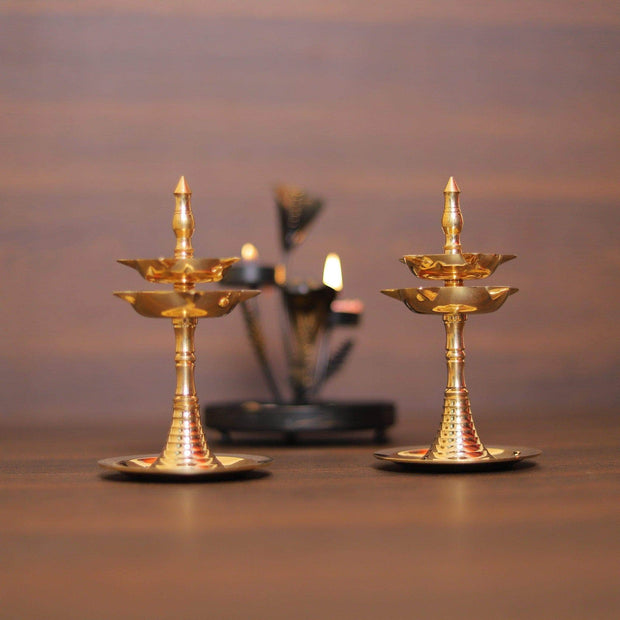 onesilver brass deepa Brass Double Deepa Pair