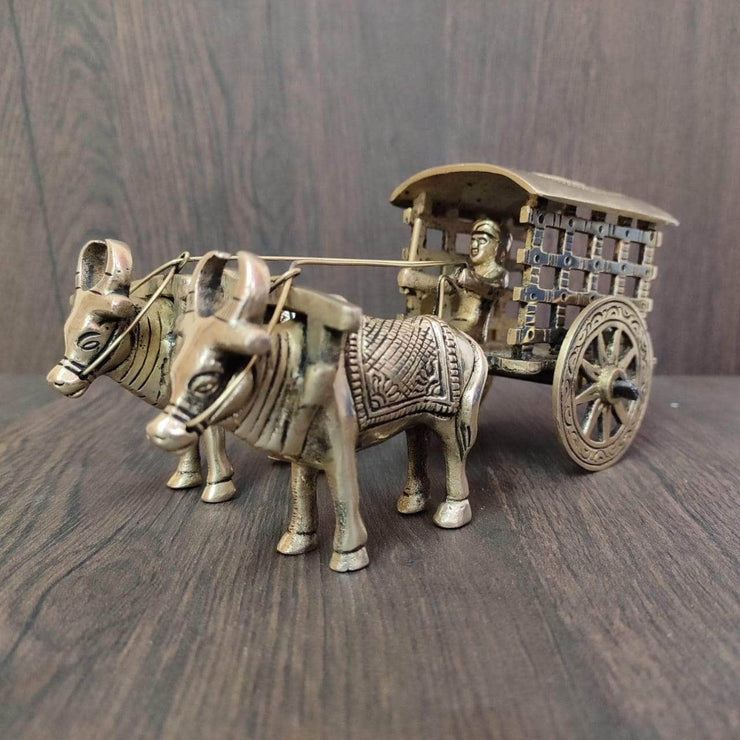 onesilver Brass Home Decor Brass Bull Cart