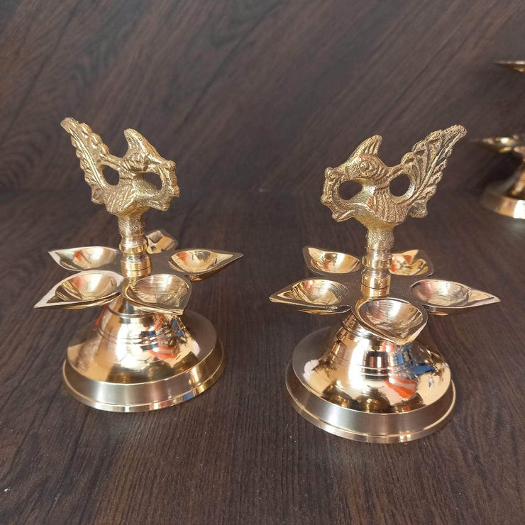 onesilver.in Brass Brass Panchamahal Diyas Set