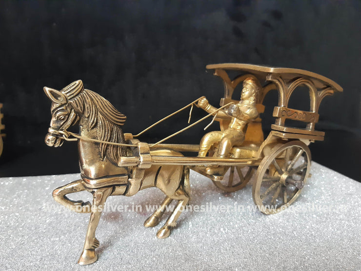 onesilver.in Brass Home Decor Brass Horse cart