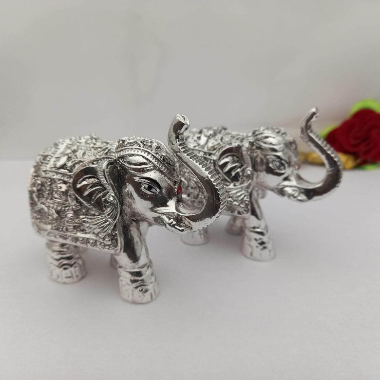 onesilver.in Elephant Idol Elephant Full Antique Silver Pair 2"
