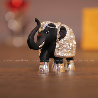 onesilver.in elephants Elephant Black Silver Pair 3"