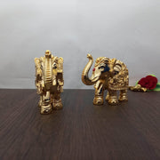 onesilver.in elephants Elephant Full Gold Pair 3"