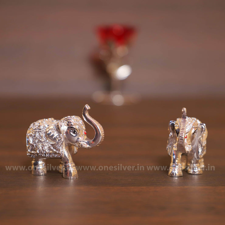 onesilver.in elephants Elephant Silver Pair 2"