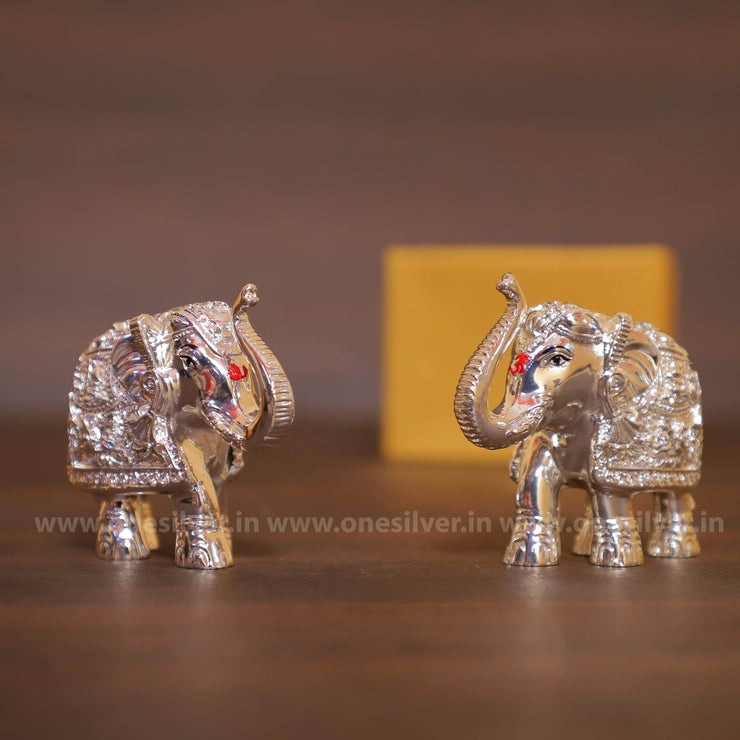 onesilver.in elephants Elephant Silver Pair 4"