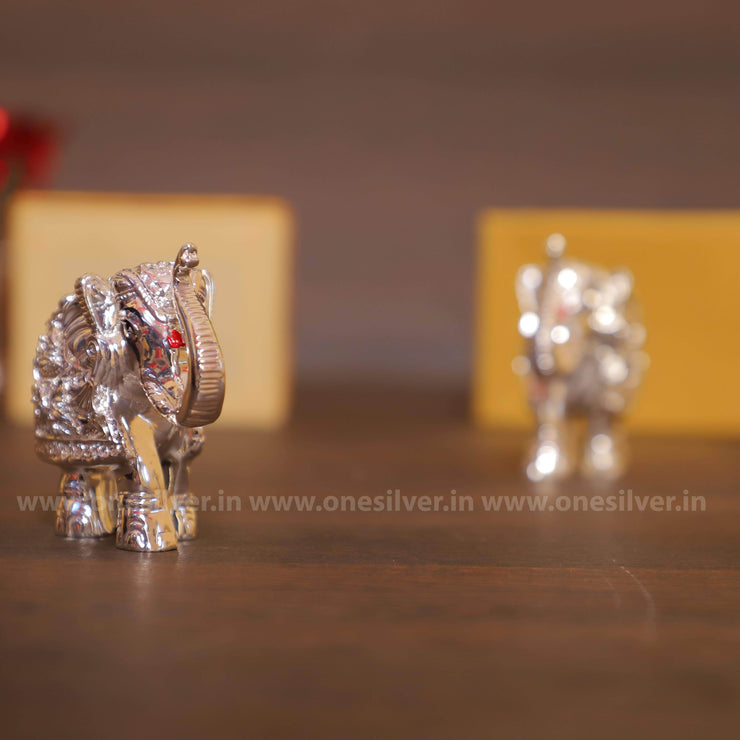 onesilver.in elephants Elephant Silver Pair 4"