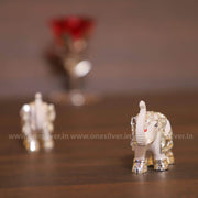 onesilver.in elephants Elephant White Silver Pair 2"