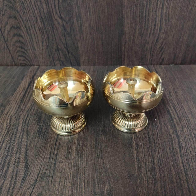 Brass Flower deepa with Stand – onesilver.in