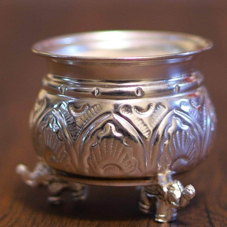 onesilver.in german silver Elephant Leg Bowl