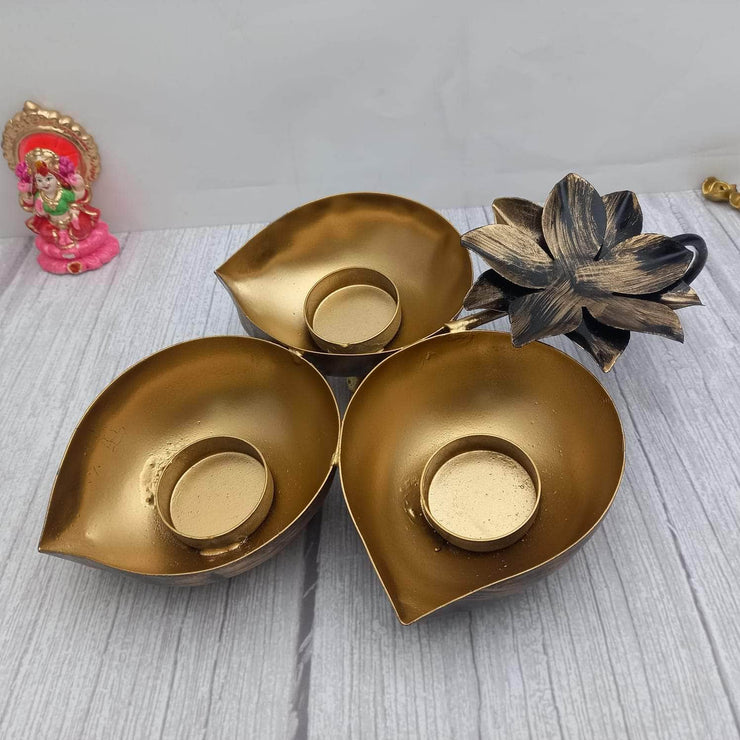 onesilver.in german silver Flowery Diya Candle Holder 128/12