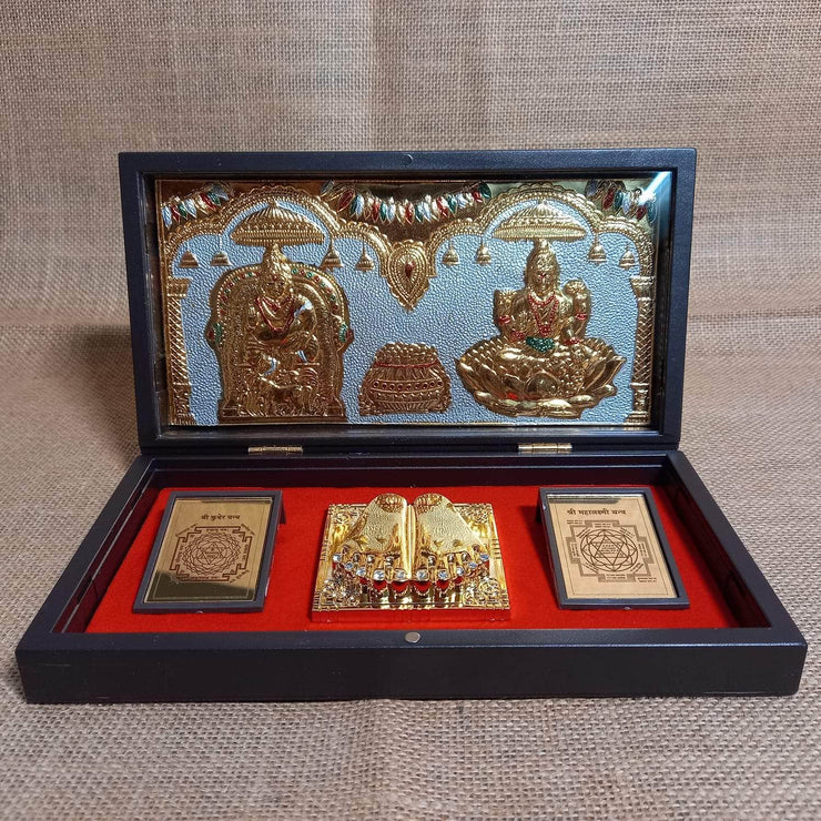 Gold Polish Laxmi Mata 999 Pure Silver Divine Gift in Air Proof Acrylic Box